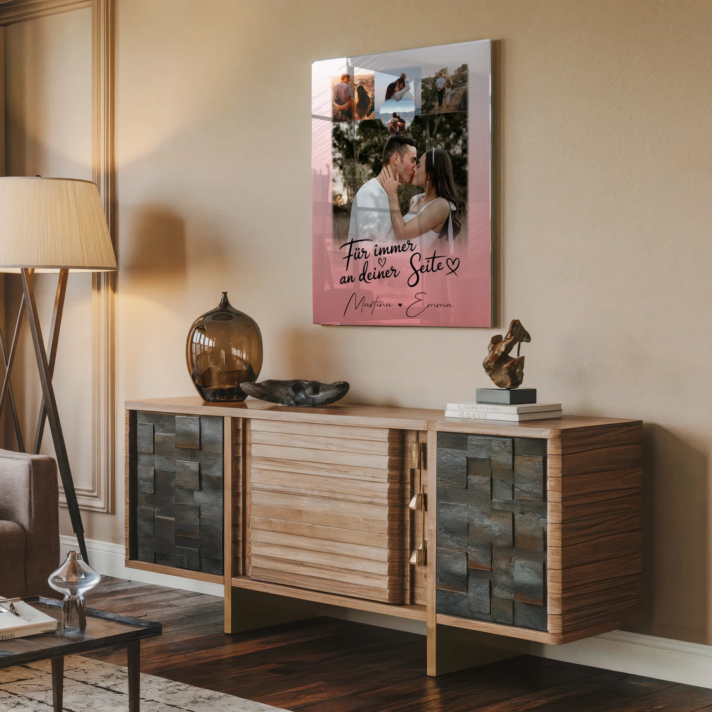 Personalisierte Geschenke mit Foto Mit Acrylglas 4 Fotos und 1 Kleines Herz Für Immer An Deiner Seite