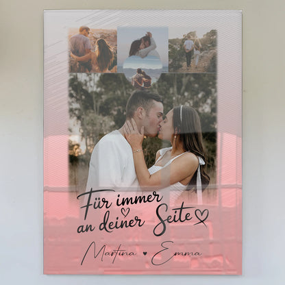 Personalisierte Geschenke mit Foto Mit Acrylglas 4 Fotos und 1 Kleines Herz Für Immer An Deiner Seite