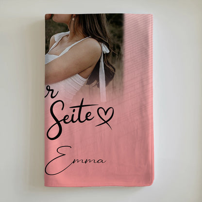 Personalisierte Kuscheldecke Mit Namen 4 Fotos und 1 Kleines Herz Foto Für Immer An Deiner Seite 6