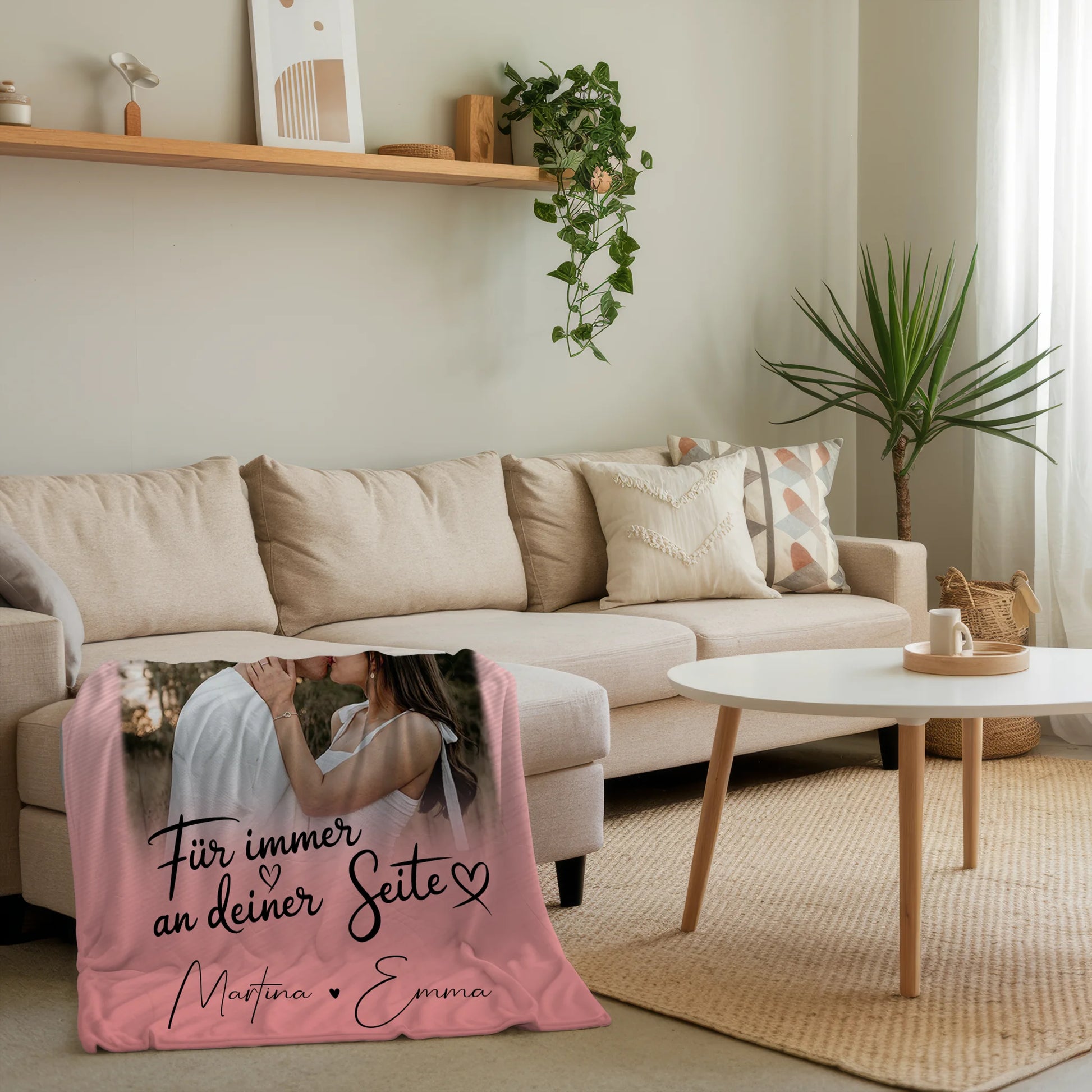 Personalisierte Kuscheldecke Mit Namen 4 Fotos und 1 Kleines Herz Foto Für Immer An Deiner Seite 4