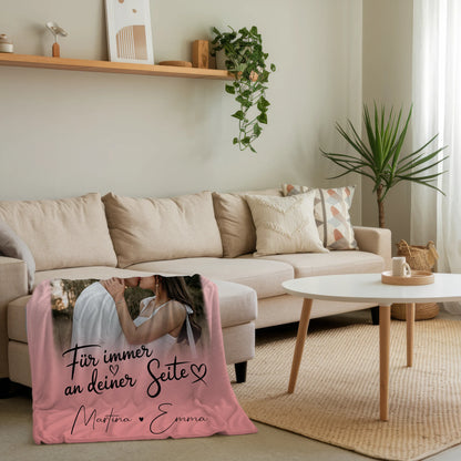 Personalisierte Kuscheldecke Mit Namen 4 Fotos und 1 Kleines Herz Foto Für Immer An Deiner Seite 4