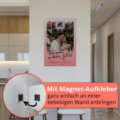 Fotoboard Poster Magnetisch mit 4 Fotos und Herz Für Immer An Deiner Seite personalisiertes Geschenk 5