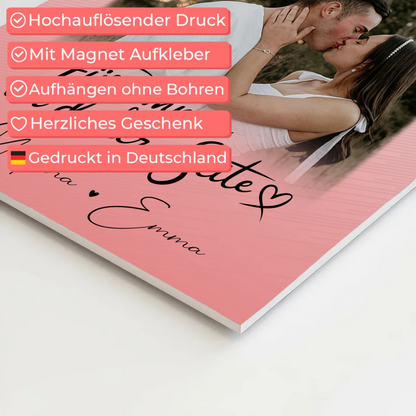 Fotoboard Poster Magnetisch mit 4 Fotos und Herz Für Immer An Deiner Seite personalisiertes Geschenk 10