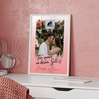 Partner Poster Personalisiert mit 4 Fotos und 1 Herz Foto Für Immer An Deiner Seite