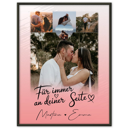Partner Poster Personalisiert mit 4 Fotos und 1 Herz Foto Für Immer An Deiner Seite