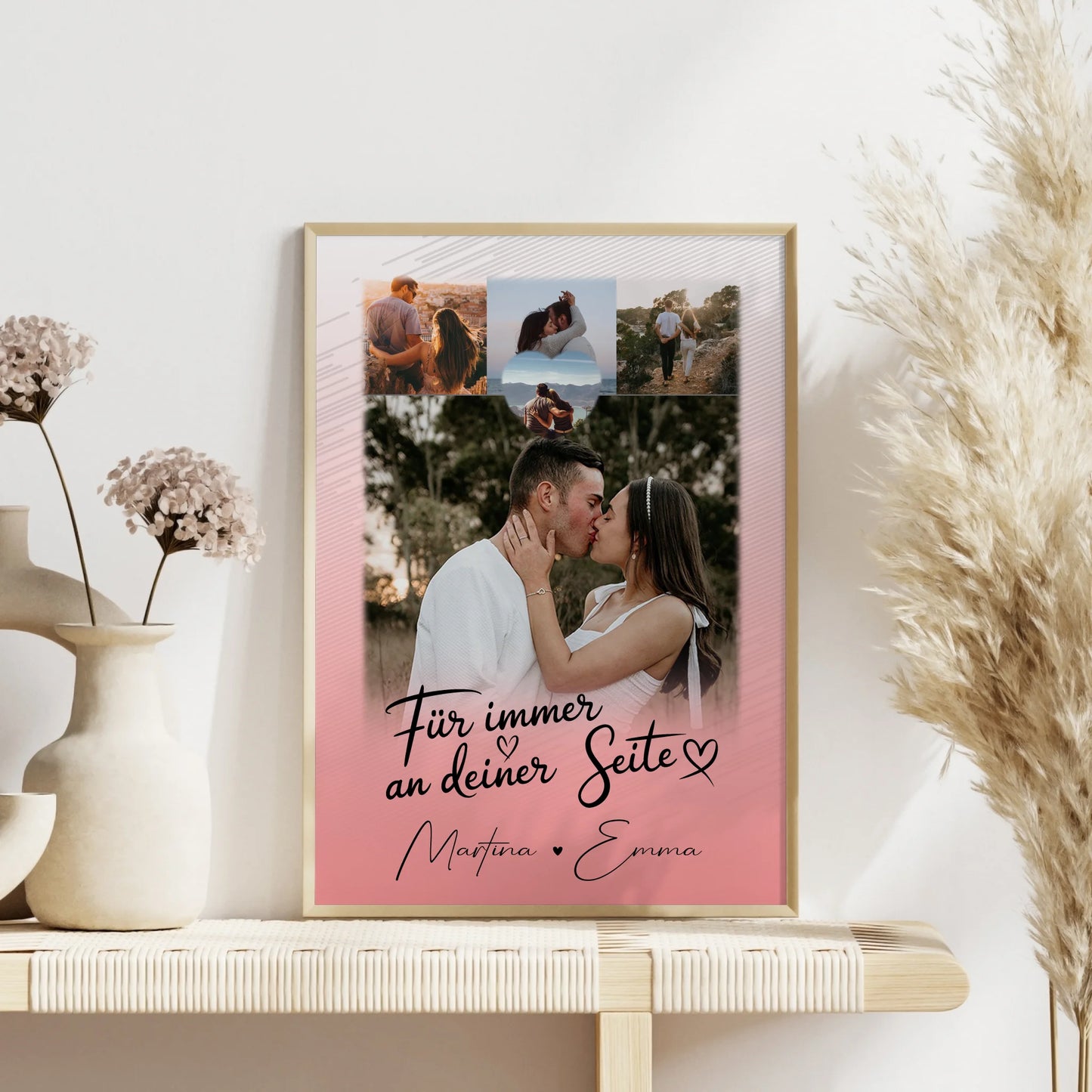 Partner Poster Personalisiert mit 4 Fotos und 1 Herz Foto Für Immer An Deiner Seite