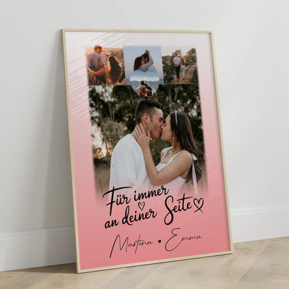 Partner Poster Personalisiert mit 4 Fotos und 1 Herz Foto Für Immer An Deiner Seite