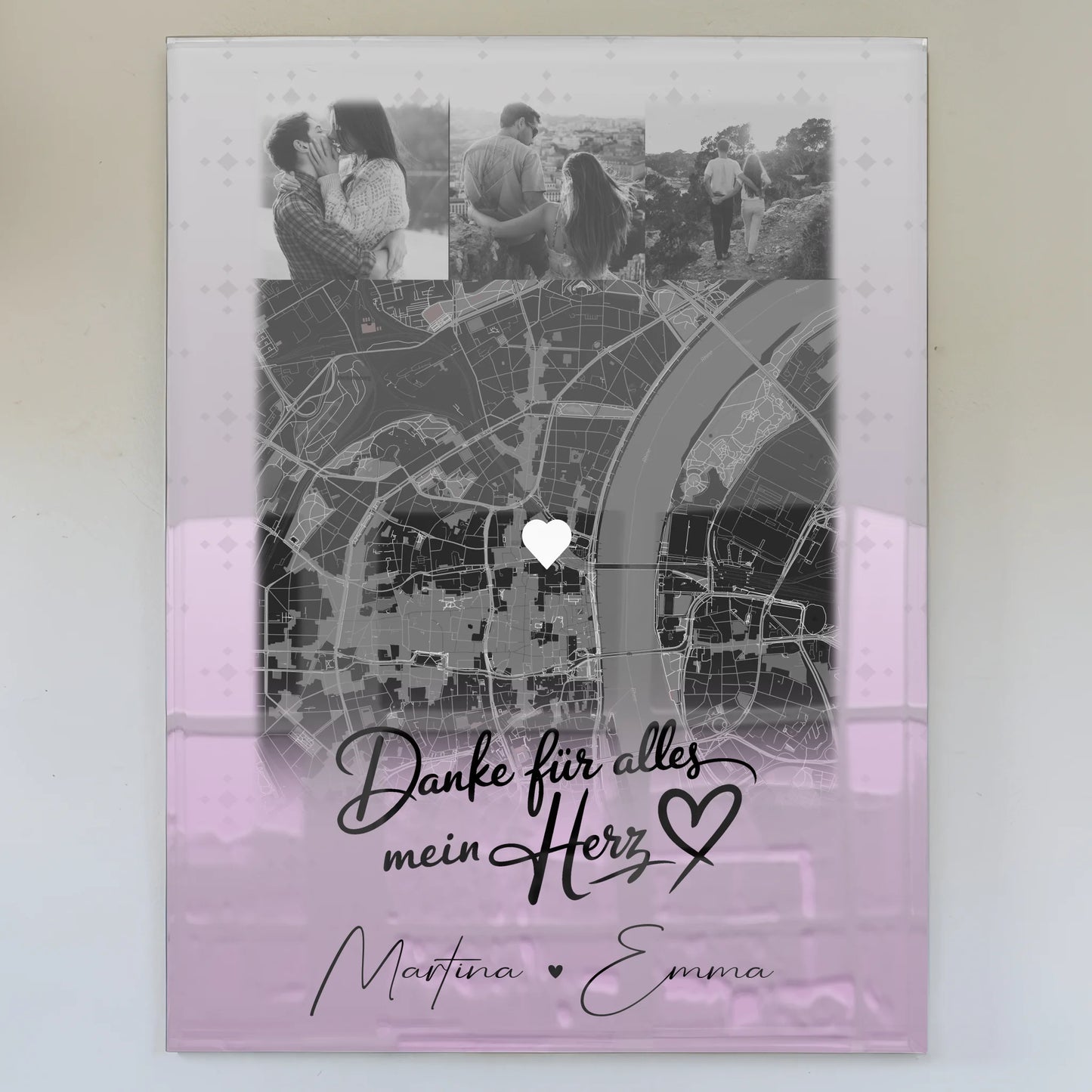 Personalisierte Acrylglas Mit Foto 4 Fotos und Karte Danke Für Alles Mein Herz Geschenk