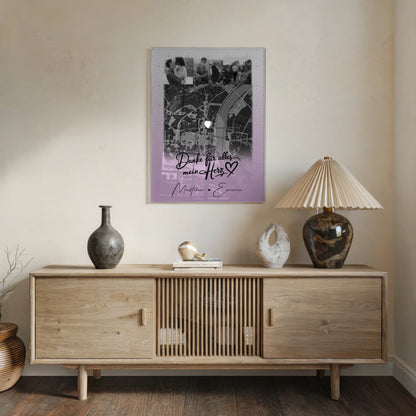 Personalisierte Acrylglas Mit Foto 4 Fotos und Karte Danke Für Alles Mein Herz Geschenk