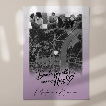 Personalisierte Fotoboard Magnet Poster mit 4 Fotos und Karte Danke Für Alles Mein Herz 7
