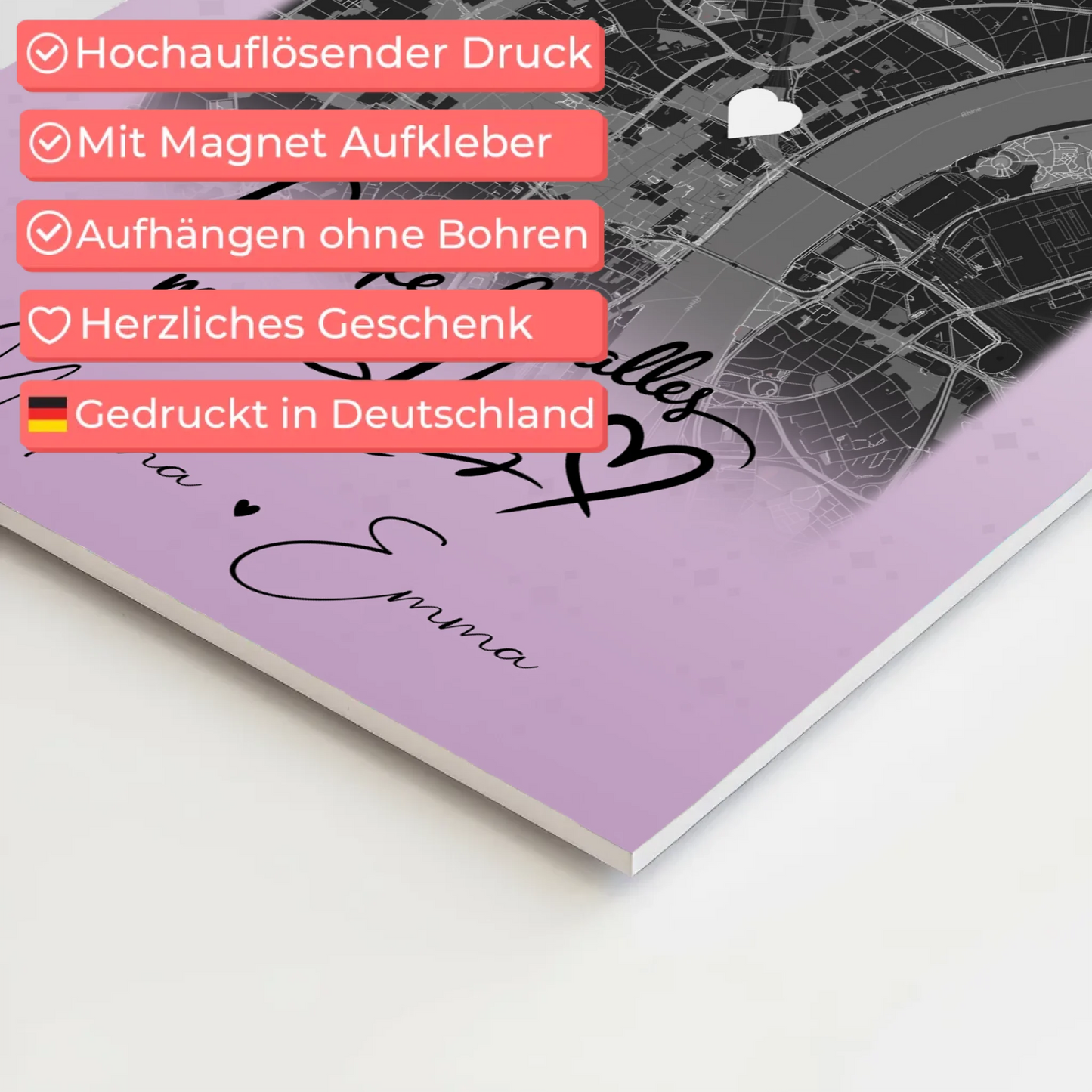 Personalisierte Fotoboard Magnet Poster mit 4 Fotos und Karte Danke Für Alles Mein Herz 10