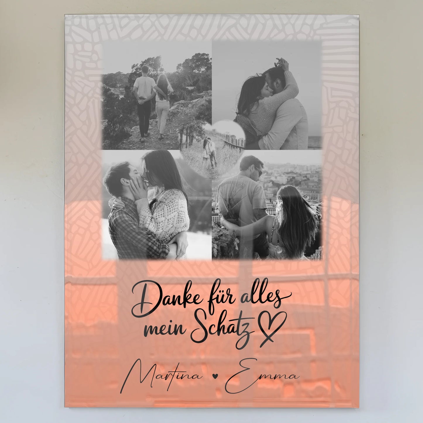 Personalisierte Geschenke mit Foto Mit Acrylglas 4 Fotos und 1 Herz Foto Danke Für Alles Mein Schatz