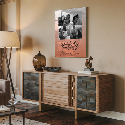 Personalisierte Geschenke mit Foto Mit Acrylglas 4 Fotos und 1 Herz Foto Danke Für Alles Mein Schatz