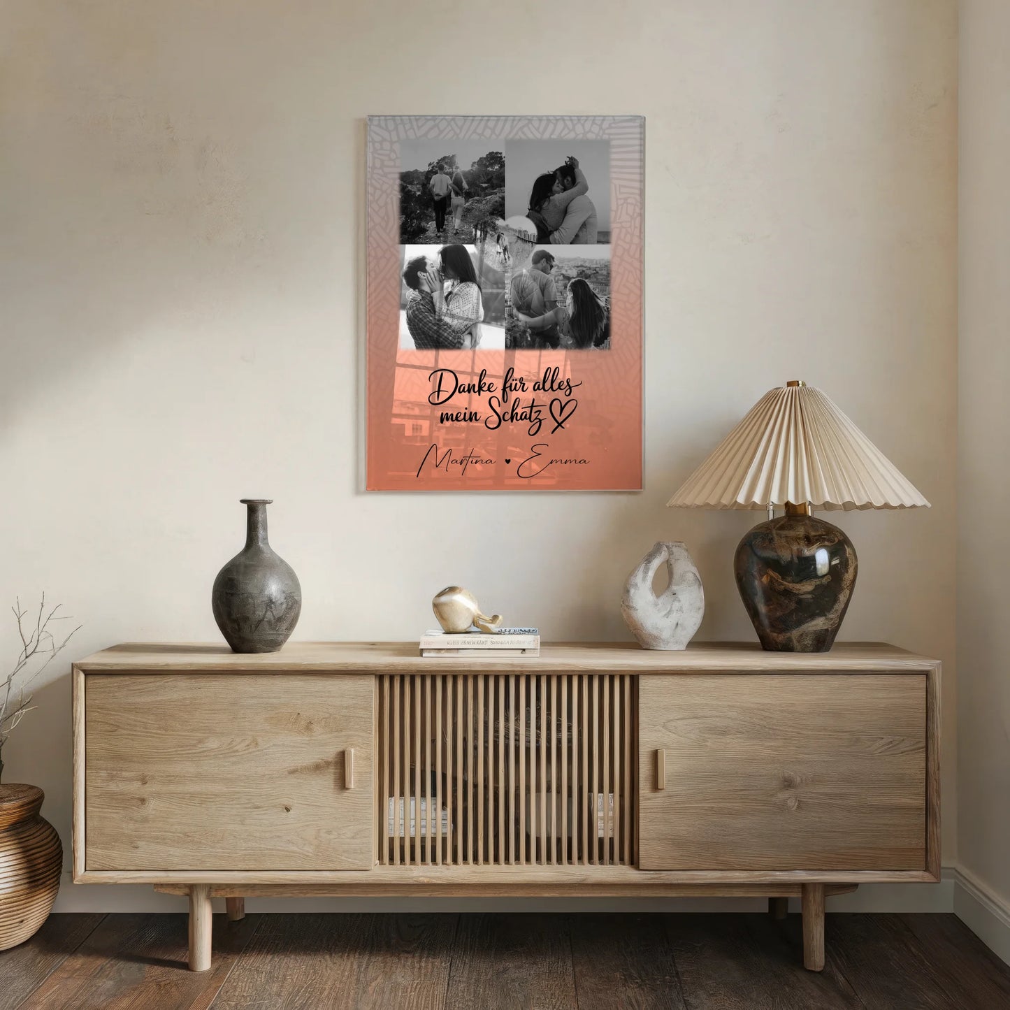 Personalisierte Geschenke mit Foto Mit Acrylglas 4 Fotos und 1 Herz Foto Danke Für Alles Mein Schatz