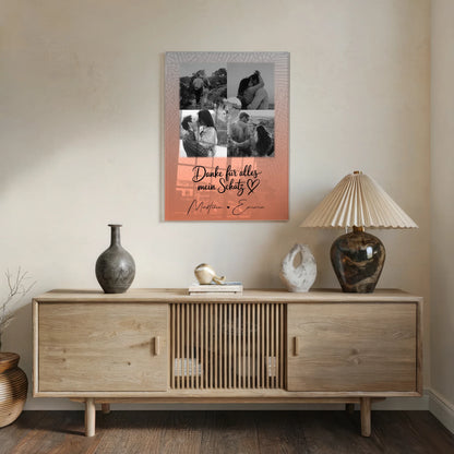 Personalisierte Geschenke mit Foto Mit Acrylglas 4 Fotos und 1 Herz Foto Danke Für Alles Mein Schatz