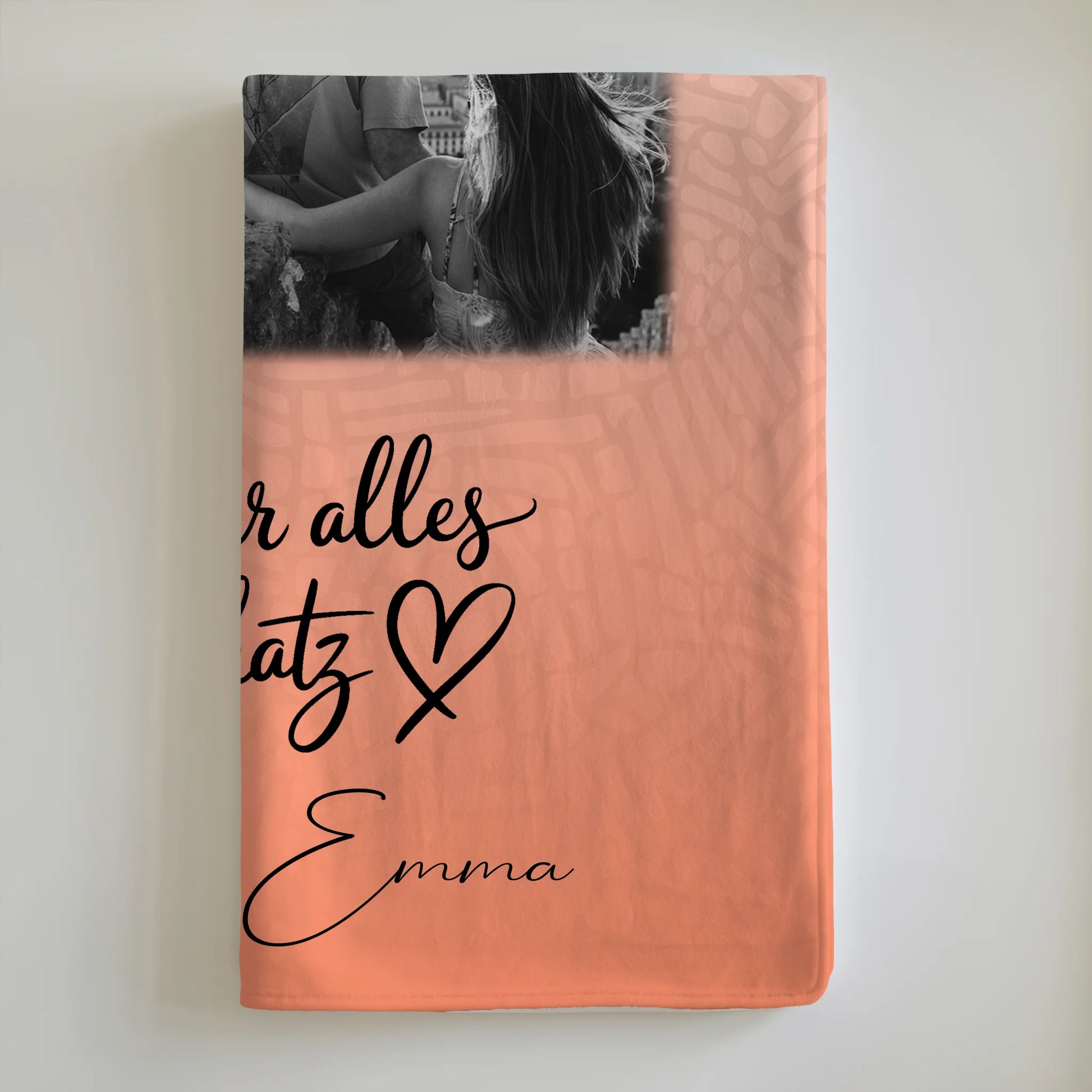 Personalisierte Namensdecke mit 4 Fotos und 1 Herz Foto Danke Für Alles Mein Schatz Geschenk 6