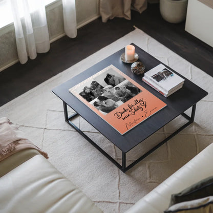 Personalisierter Fotoboard Magnet Wandbild mit 4 Fotos und 1 Herz Foto Danke Für Alles Mein Schatz 3