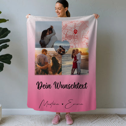 Kuscheldecke Mit Namen Und Motiv 3 Fotos Herz Foto Karte Wunschtext In Deinen Armen Habe Ich Mein Zuhause Gefunden 1