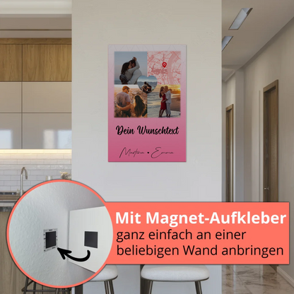 Magnetposter Fotoboard mit 3 Fotos Herz Foto Karte Wunschtext In Deinen Armen Habe Ich Mein Zuhause Gefunden 5