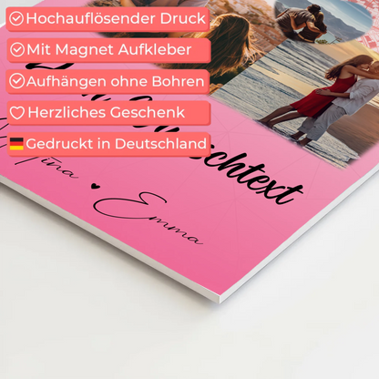 Magnetposter Fotoboard mit 3 Fotos Herz Foto Karte Wunschtext In Deinen Armen Habe Ich Mein Zuhause Gefunden 4