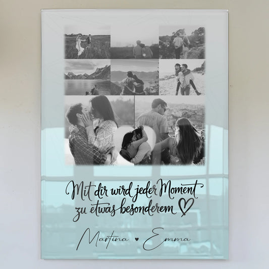 Acrylglas Mit Foto 8 Fotos und 1 Herz Foto Jeder Moment personalisiertes Geschenk