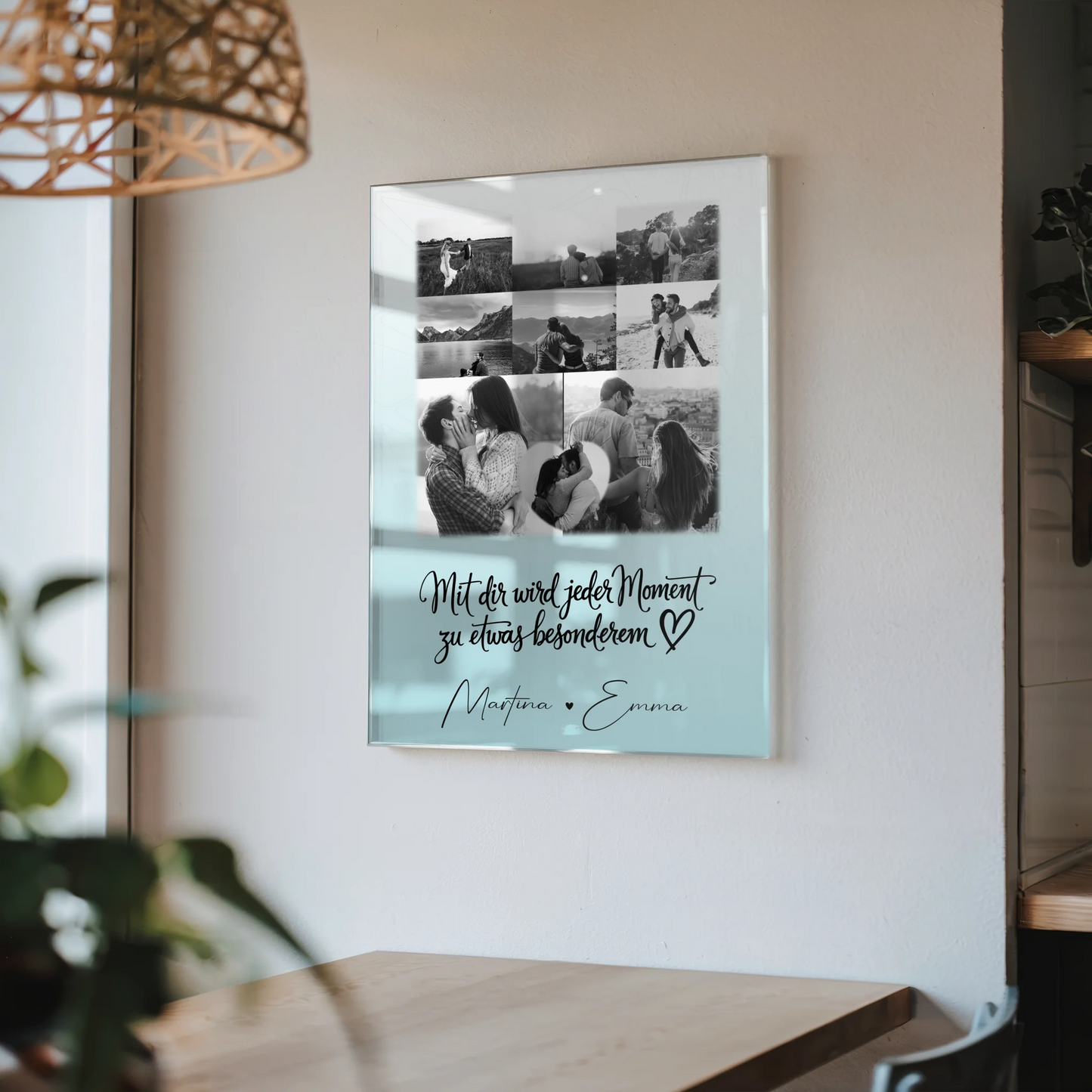 Acrylglas Mit Foto 8 Fotos und 1 Herz Foto Jeder Moment personalisiertes Geschenk