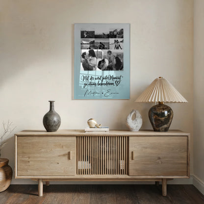 Acrylglas Mit Foto 8 Fotos und 1 Herz Foto Jeder Moment personalisiertes Geschenk