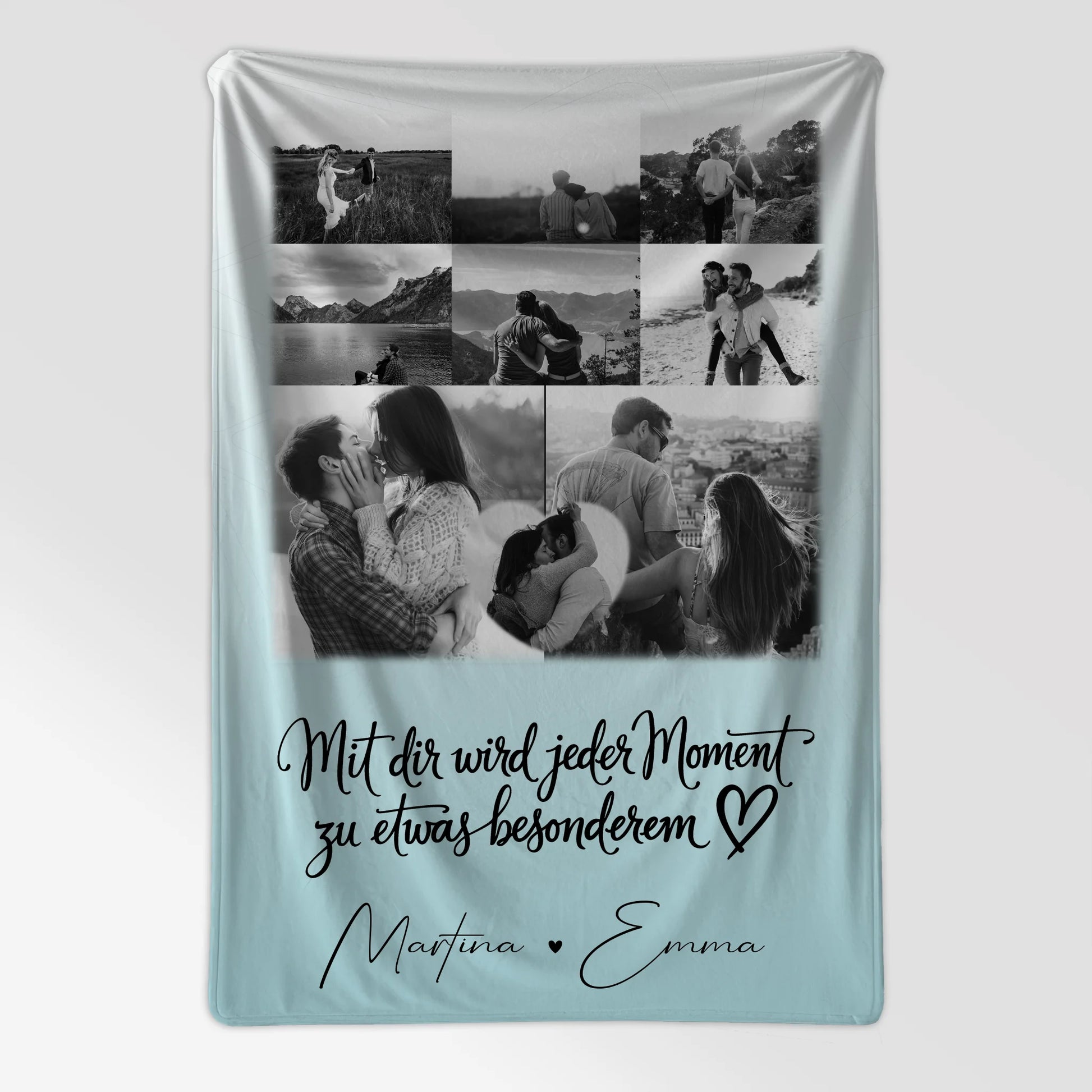 Personalisierte Decke Mit Namen 8 Fotos und 1 Herz Foto Jeder Moment 7
