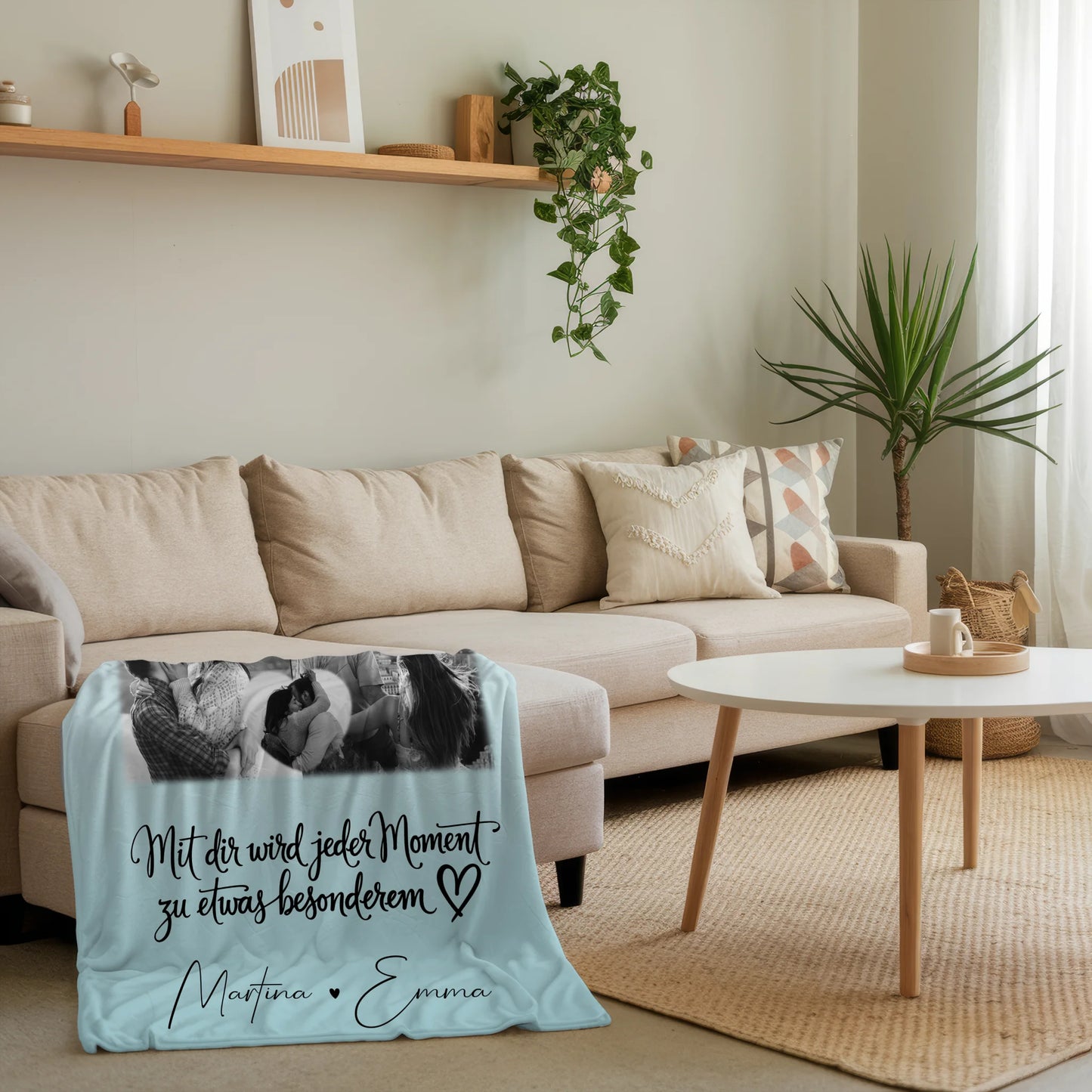 Personalisierte Decke Mit Namen 8 Fotos und 1 Herz Foto Jeder Moment 4