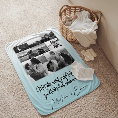 Personalisierte Decke Mit Namen 8 Fotos und 1 Herz Foto Jeder Moment 2