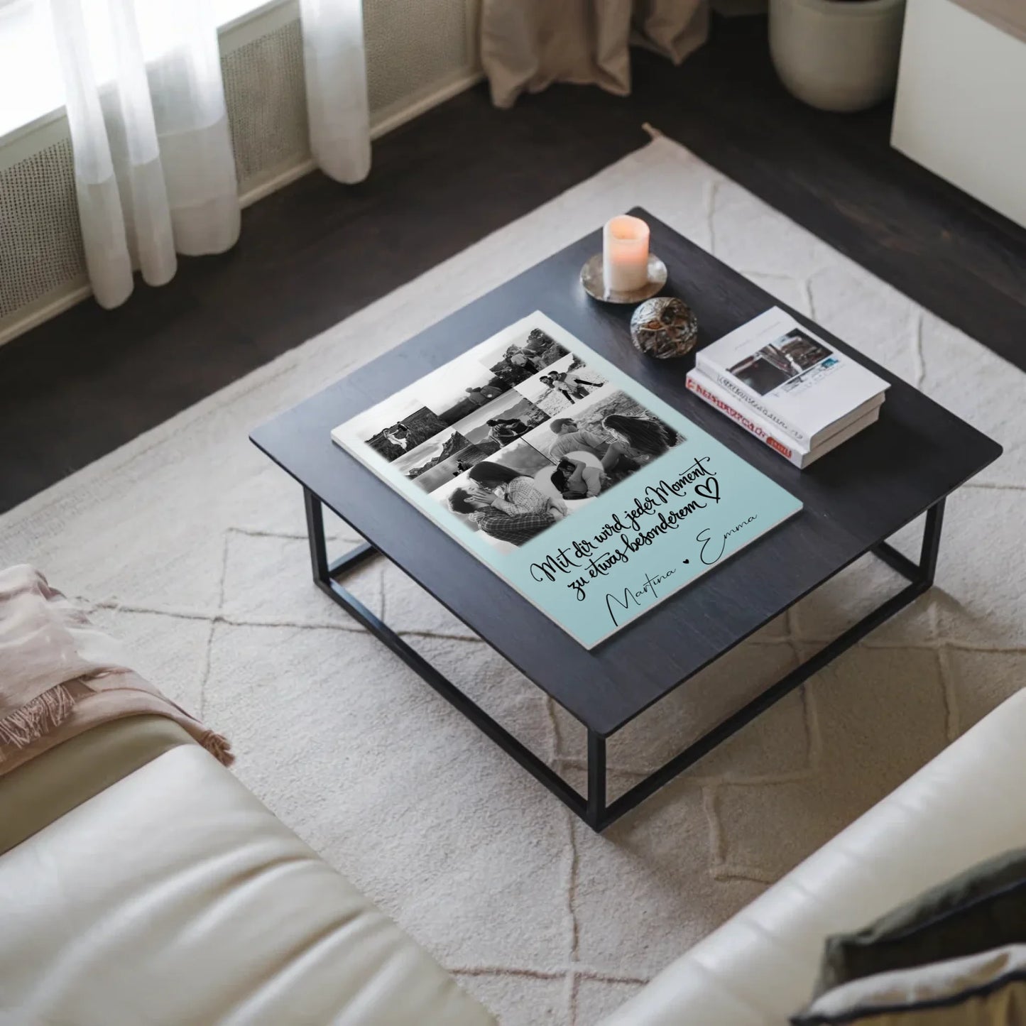 Fotoboard Poster Magnetisch mit 8 Fotos und Herz Foto Jeder Moment 3