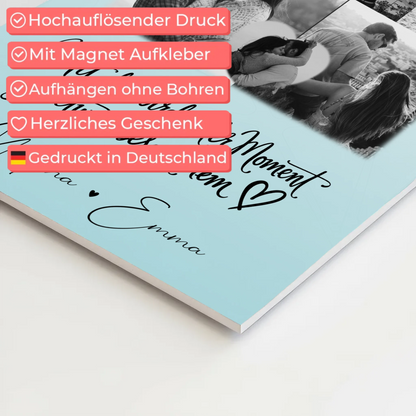 Fotoboard Poster Magnetisch mit 8 Fotos und Herz Foto Jeder Moment 10