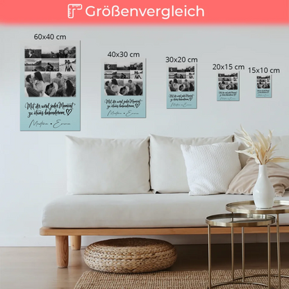 Fotoboard Poster Magnetisch mit 8 Fotos und Herz Foto Jeder Moment
