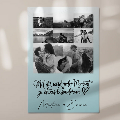 Fotoboard Poster Magnetisch mit 8 Fotos und Herz Foto Jeder Moment