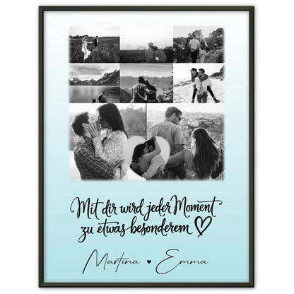 Poster Personalisiert Liebe 8 Fotos & 1 Herz Foto Jeder Moment