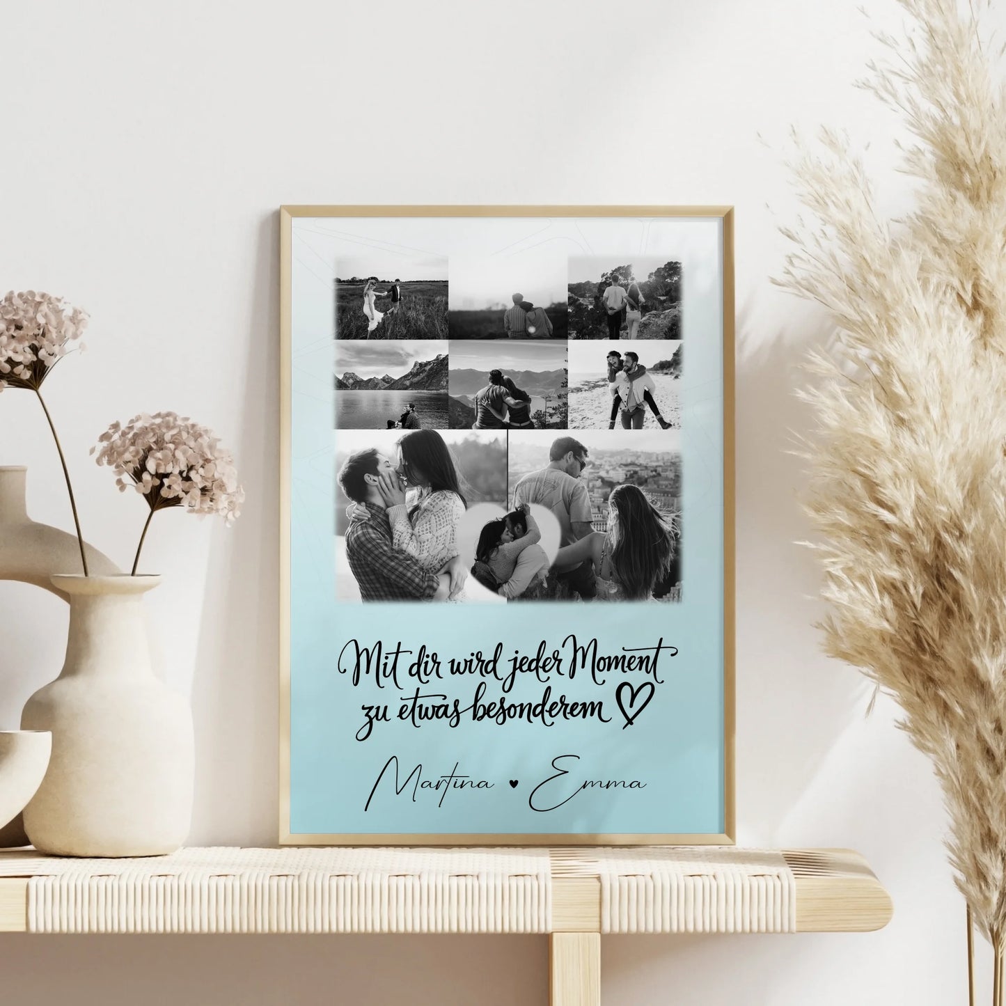Poster Personalisiert Liebe 8 Fotos & 1 Herz Foto Jeder Moment