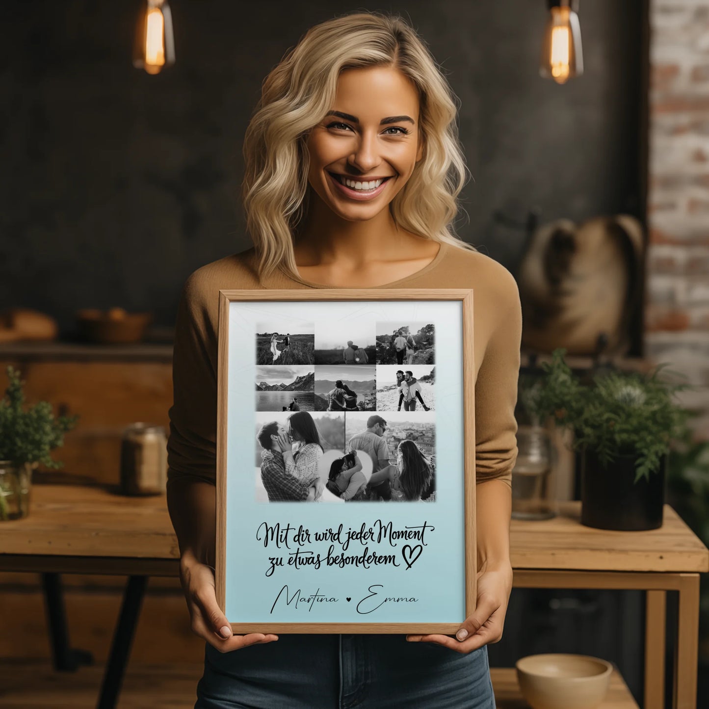 Poster Personalisiert Liebe 8 Fotos & 1 Herz Foto Jeder Moment