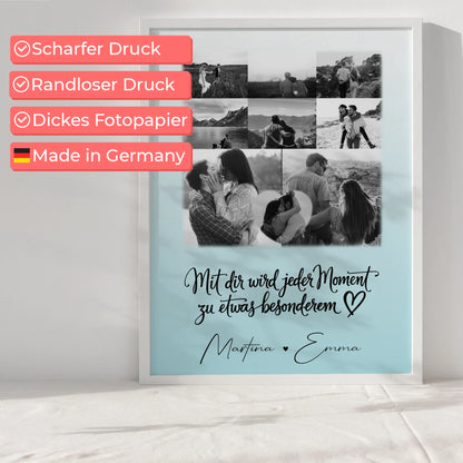 Poster Personalisiert Liebe 8 Fotos & 1 Herz Foto Jeder Moment