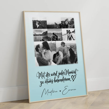 Poster Personalisiert Liebe 8 Fotos & 1 Herz Foto Jeder Moment
