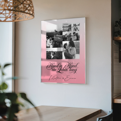 Personalisierte Acrylglas Mit Foto 9 Fotos Hand In Hand Ein Leben Lang Geschenk