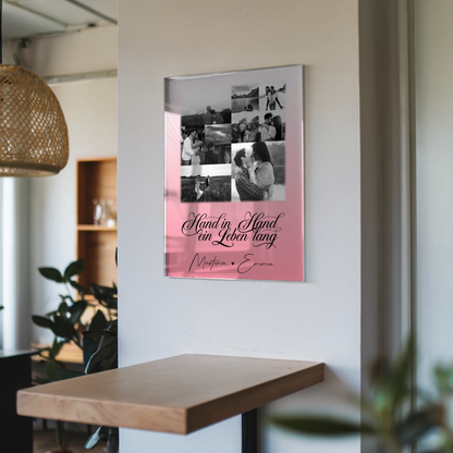 Personalisierte Acrylglas Mit Foto 9 Fotos Hand In Hand Ein Leben Lang Geschenk