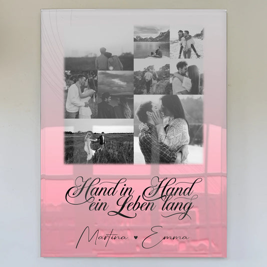 Personalisierte Acrylglas Mit Foto 9 Fotos Hand In Hand Ein Leben Lang Geschenk