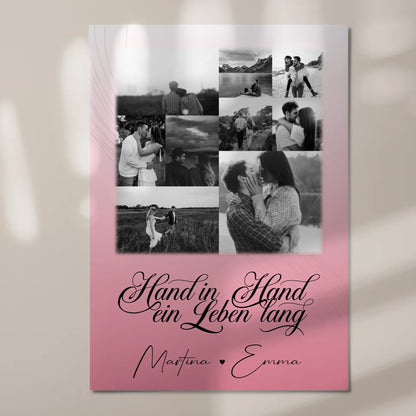 Personalisiertes Fotoboard Poster Magnetisch mit 9 Fotos Hand In Hand Ein Leben Lang 7