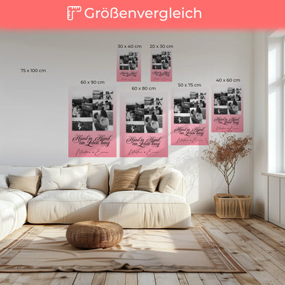 Personalisierte Leinwandbild Paar mit 9 Fotos Hand In Hand Ein Leben Lang für besondere Geschenke 6