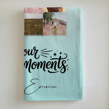 Personalisierte Kuscheldecke Mit Namen 10 Fotos und Karte in der Mitte Perfektes Geschenk 6