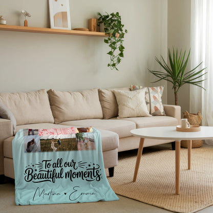 Personalisierte Kuscheldecke Mit Namen 10 Fotos und Karte in der Mitte Perfektes Geschenk 4
