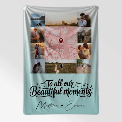 Personalisierte Kuscheldecke Mit Namen 10 Fotos und Karte in der Mitte Perfektes Geschenk 7