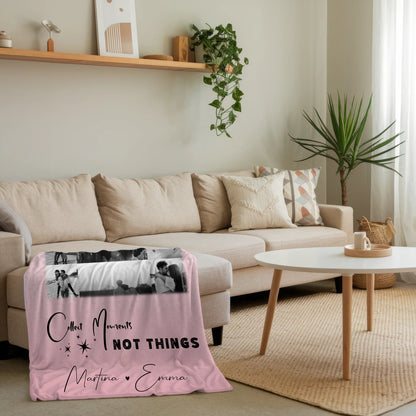 Personalisierte Namensdecke mit 11 Fotos Collect Moments Not Things Geschenk 4