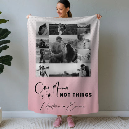 Personalisierte Namensdecke mit 11 Fotos Collect Moments Not Things Geschenk 1