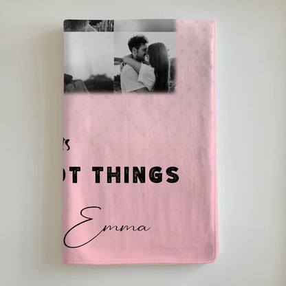 Personalisierte Namensdecke mit 11 Fotos Collect Moments Not Things Geschenk 6